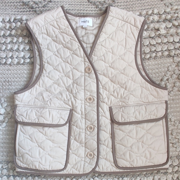 Mate The Label Quilted Organic Cotton Vest Size Small - Picture 4 of 7